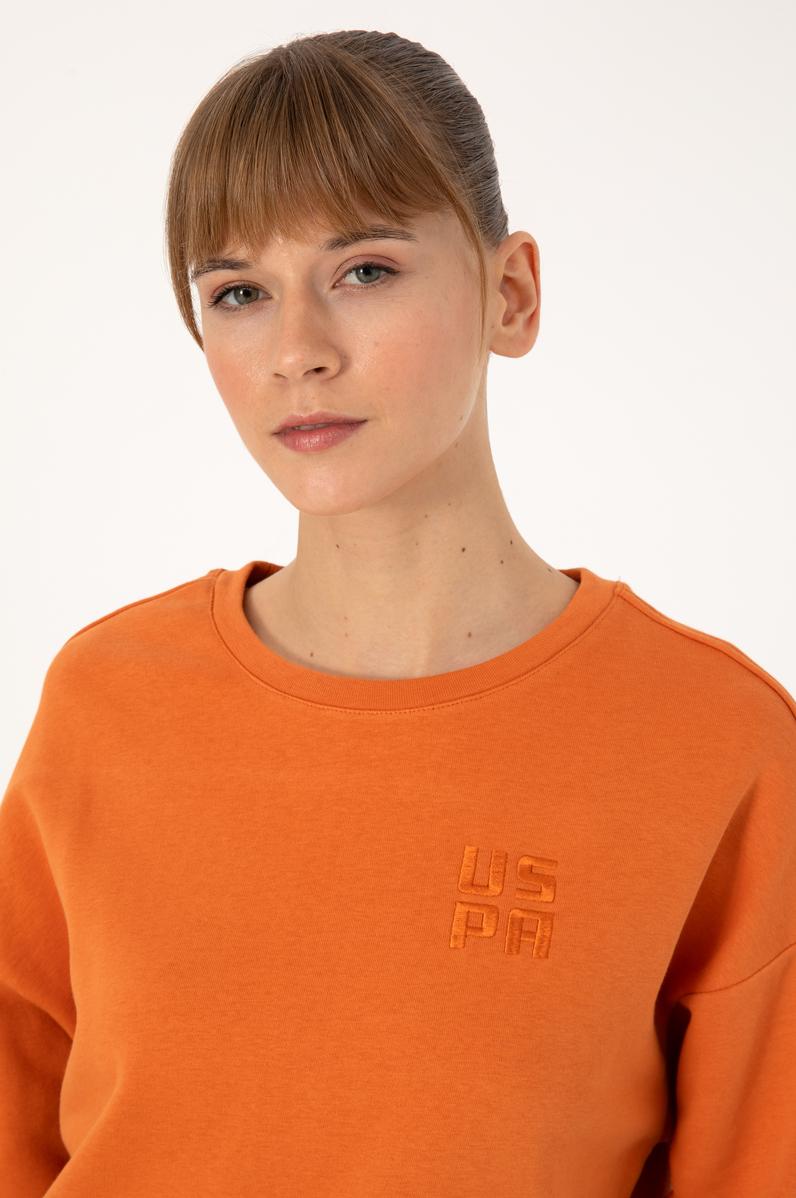 Kadın Bakır Bisiklet Yaka Basic Sweatshırt