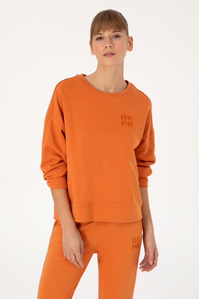 Kadın Bakır Bisiklet Yaka Basic Sweatshırt