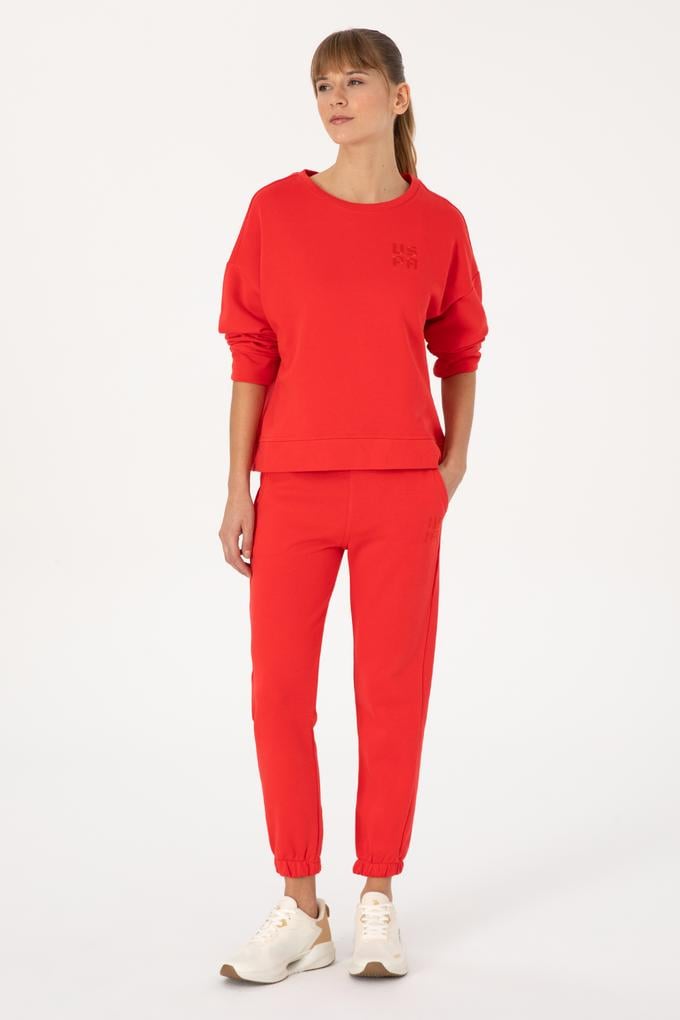 Kadın Kırmızı Jogger Eşofman Altı