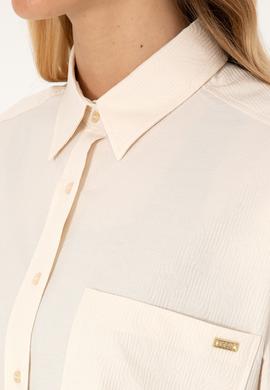 Kadın Krem Uzun Kollu Gömlek - 50309148028