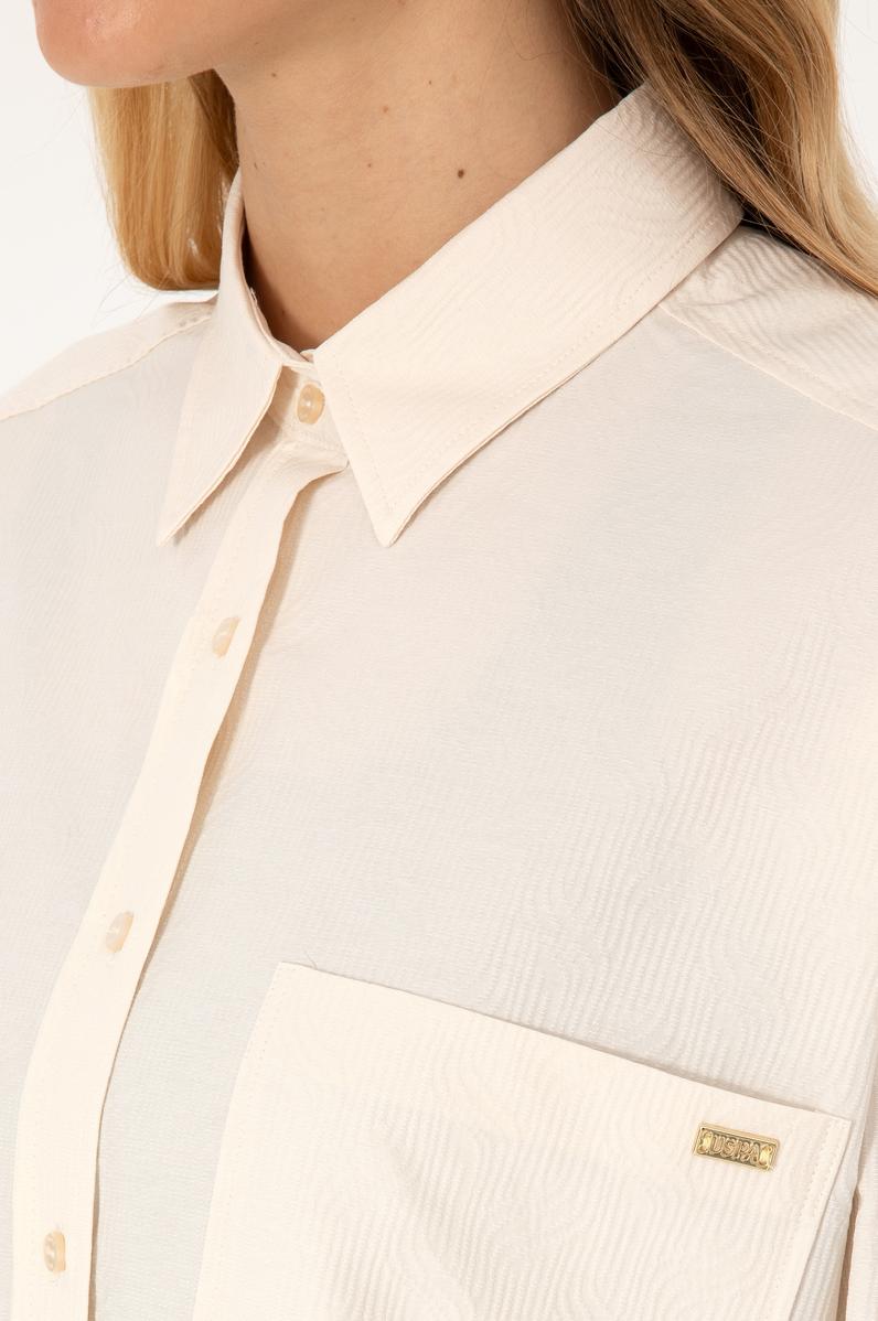 Kadın Krem Uzun Kollu Gömlek