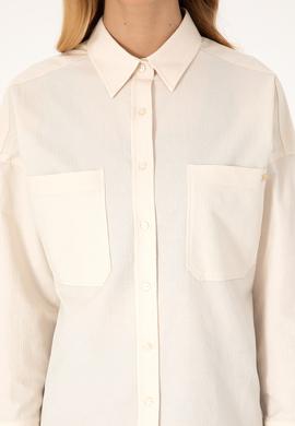 Kadın Krem Uzun Kollu Gömlek - 50309148028