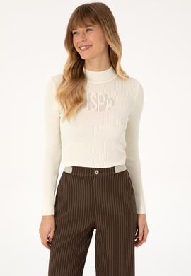 Kadın Krem Yarım Balıkçı Yaka Kazak - 50310051010