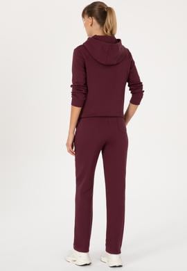 Kadın Bordo Şardonlu Eşofman Altı - 50313583040