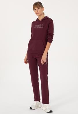 Kadın Bordo Şardonlu Eşofman Altı - 50313583040