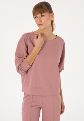 Kadın Gül Kurusu Bisiklet Yaka Sweatshirt - 50314210031