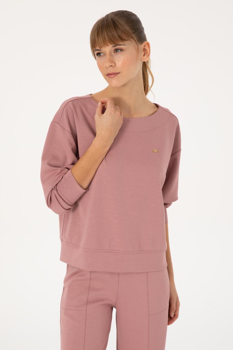 Kadın Gül Kurusu Bisiklet Yaka Sweatshirt - 50314210031