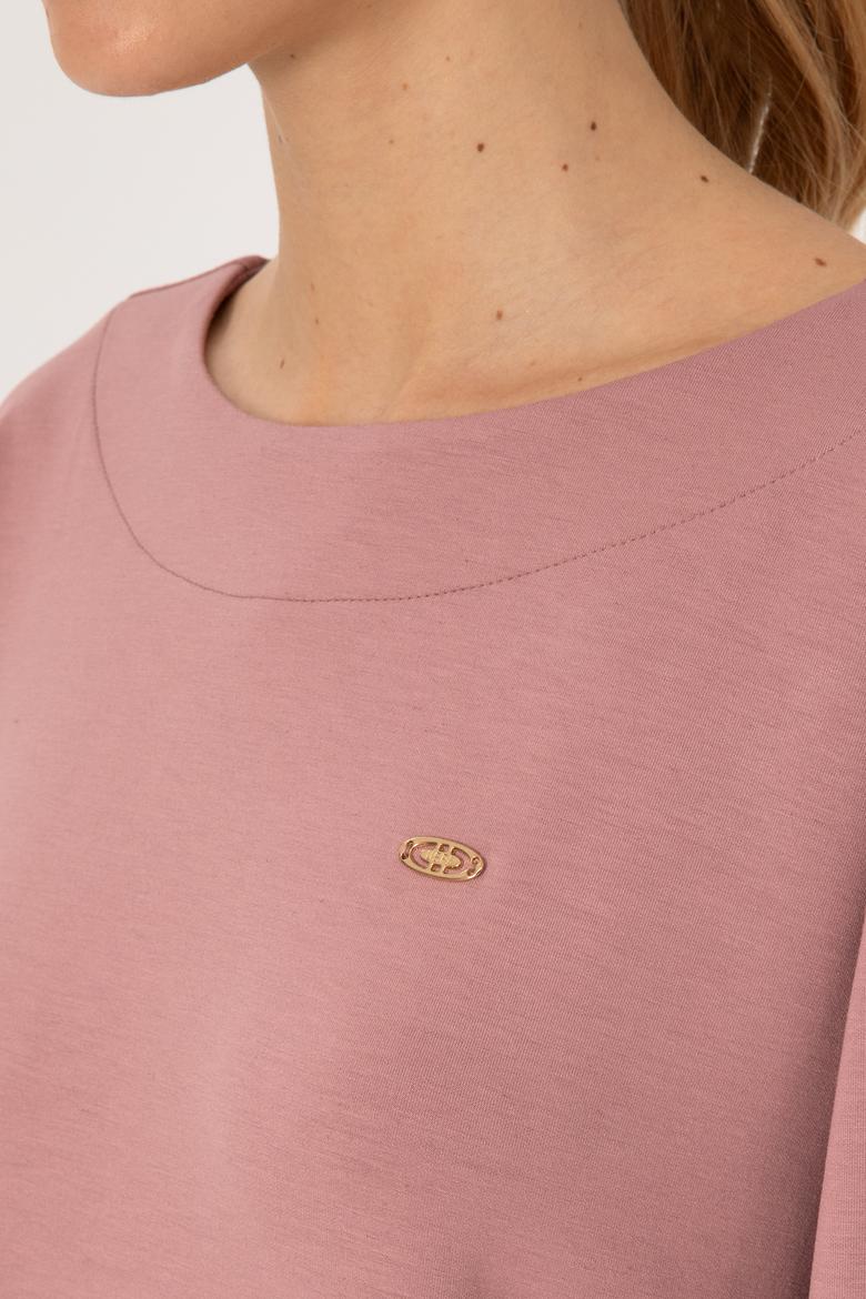 Kadın Gül Kurusu Bisiklet Yaka Sweatshirt - 50314210031