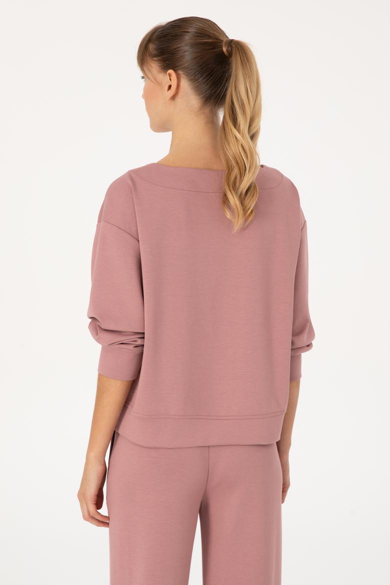 Kadın Gül Kurusu Bisiklet Yaka Sweatshirt - 50314210031