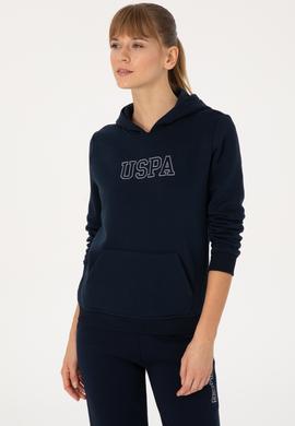 Kadın Lacivert Şardonlu Kapüşonlu Basic Sweatshirt - 50313566013