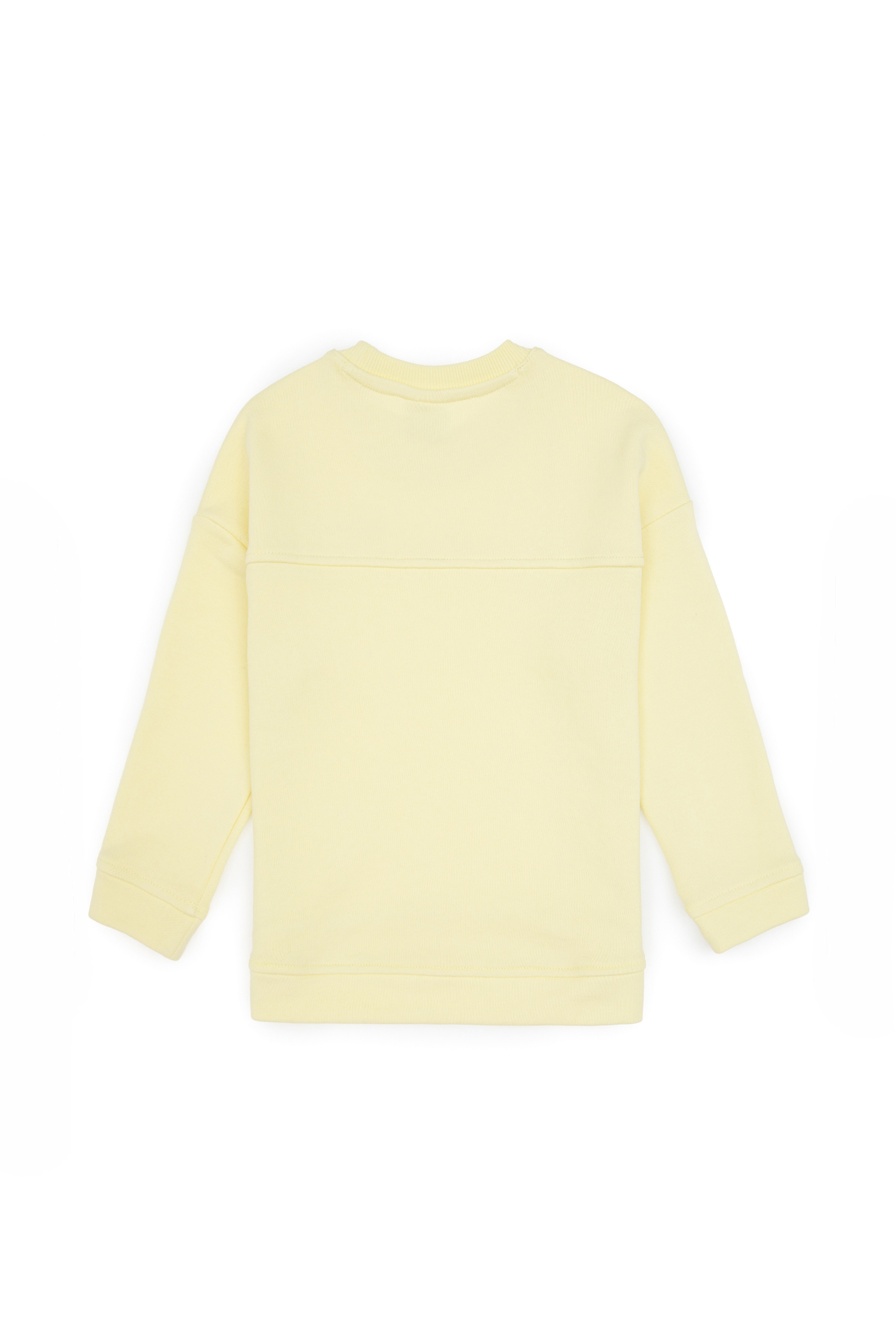Kız Çocuk Sarı Bisiklet Yaka Sweatshirt - Image 4
