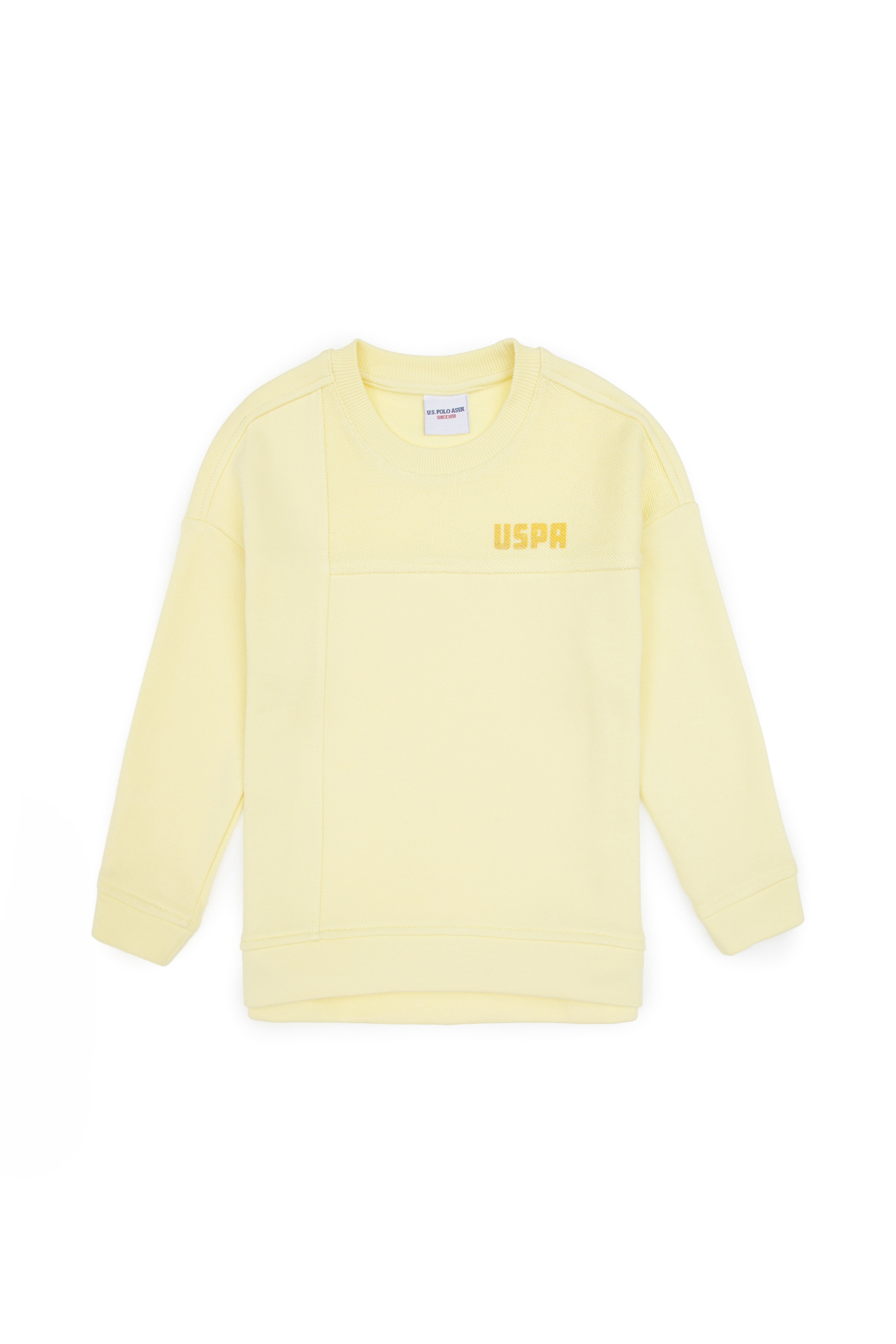 Kız Çocuk Sarı Bisiklet Yaka Sweatshirt