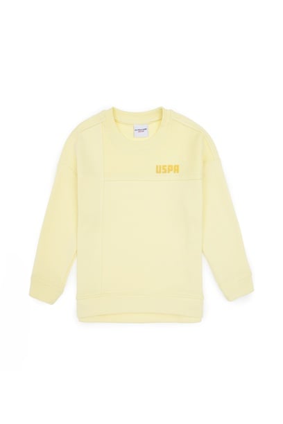 Kız Çocuk Sarı Bisiklet Yaka Sweatshirt