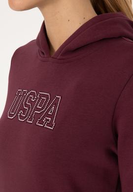 Kadın Bordo Şardonlu Kapüşonlu Basic Sweatshirt - 50313566092