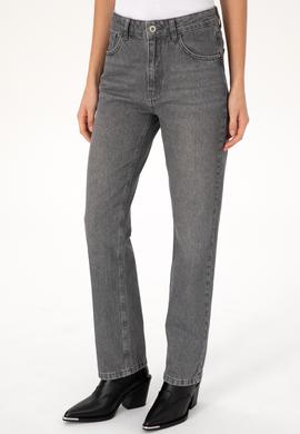 Kadın Gri Straight Fit Jean Pantolon - 50316569005