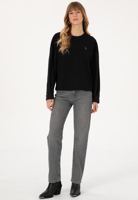 Kadın Gri Straight Fit Jean Pantolon - 50316569005