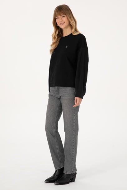 Kadın Gri Straight Fit Jean Pantolon