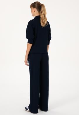 Kadın Lacivert Polo Yaka Sweatshirt - 50309082012