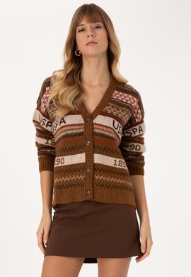 Kadın Camel Triko Hırka - 50310044007