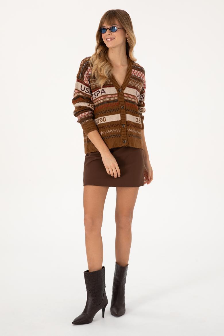 Kadın Camel Triko Hırka - 50310044007