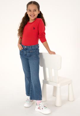 Kız Çocuk Açık Mavi Flare Fit Jean Pantolon - 50317882009