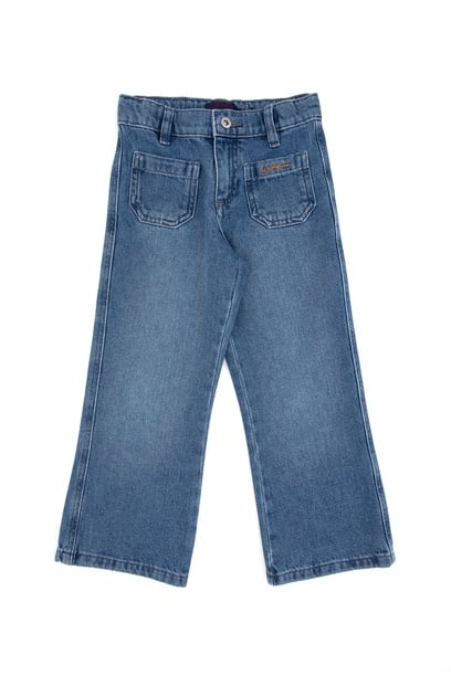 Kız Çocuk Açık Mavi Flare Fit Jean Pantolon