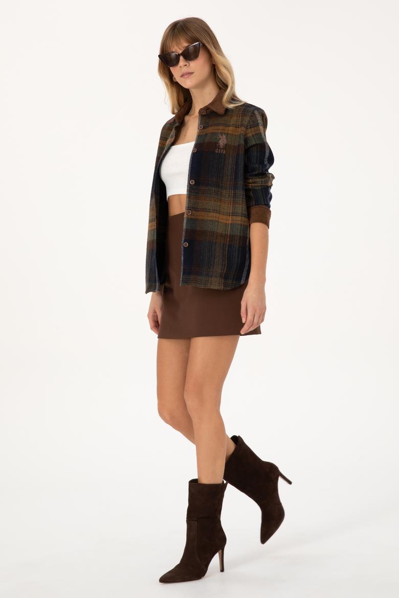 Kadın Kahverengi Uzun Kollu Gömlek - 50308646006