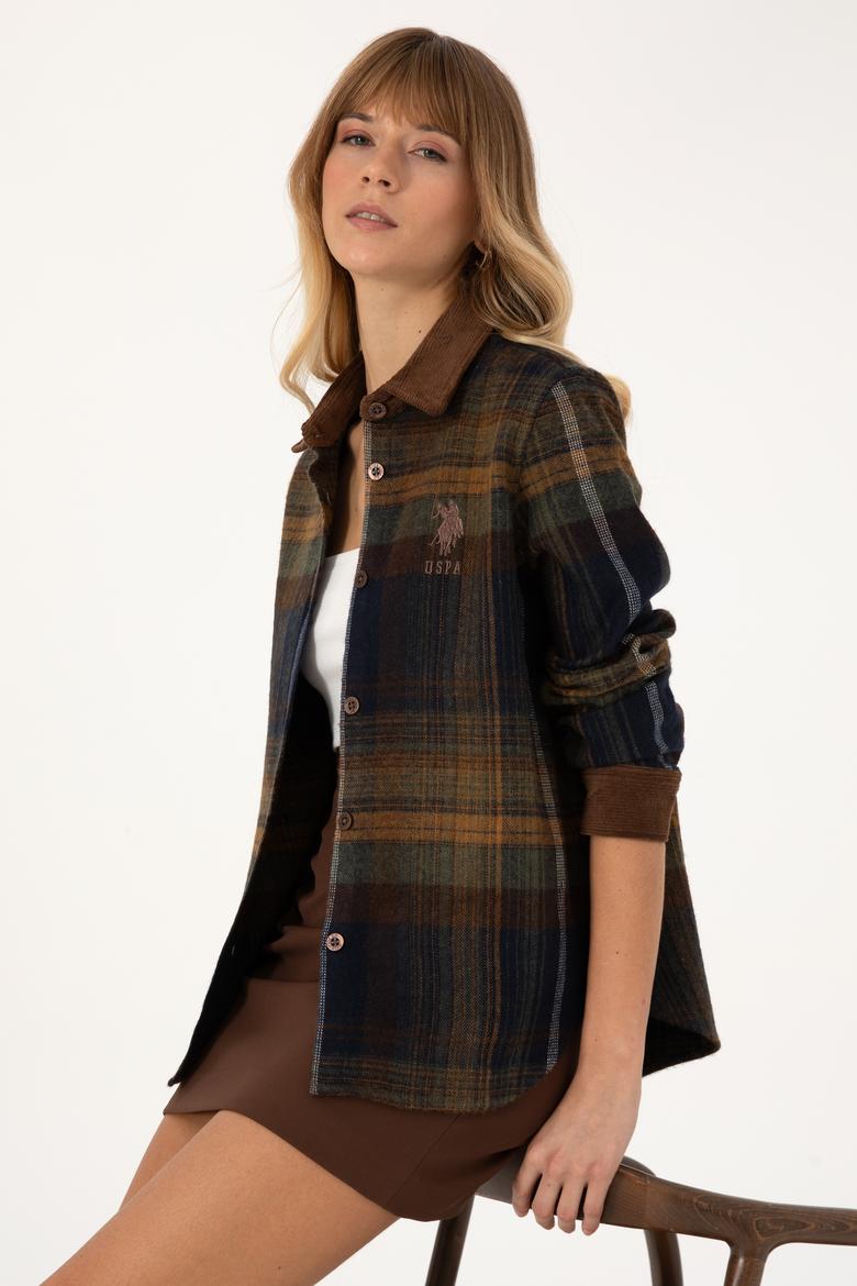 Kadın Kahverengi Uzun Kollu Gömlek - 50308646006