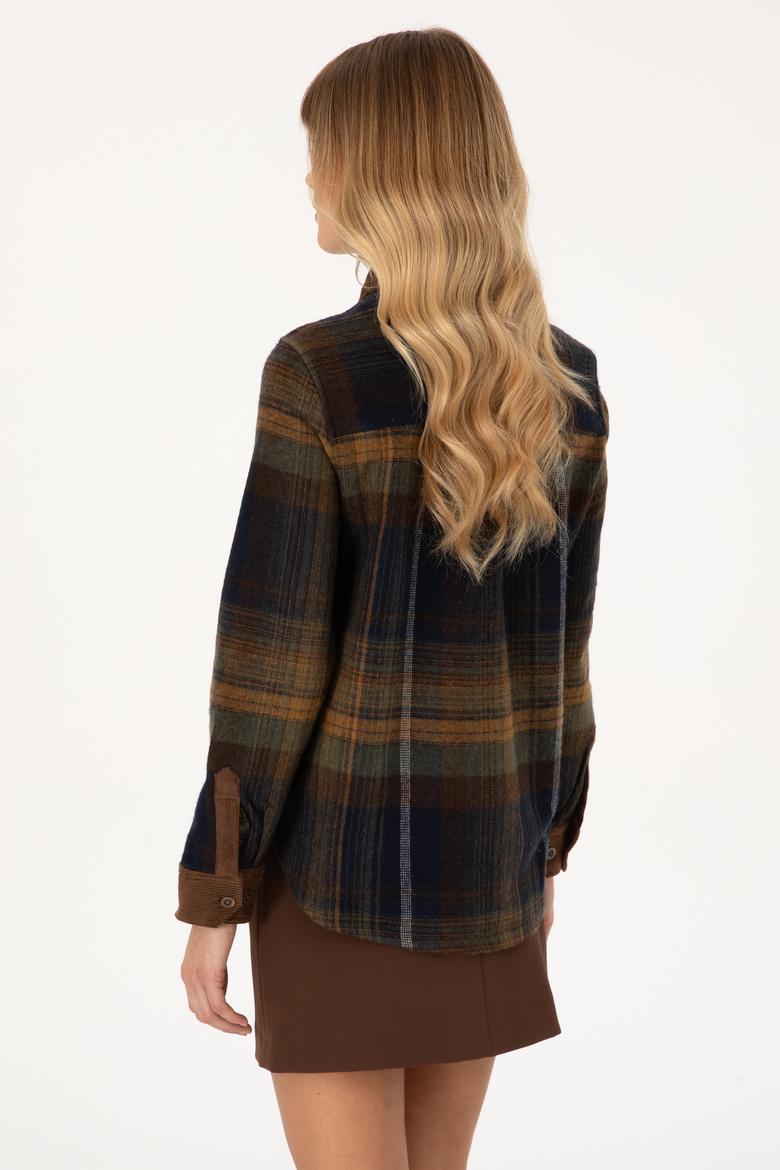 Kadın Kahverengi Uzun Kollu Gömlek - 50308646006