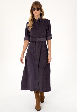 Kadın Mürdüm Dokuma Elbise - 50308622007