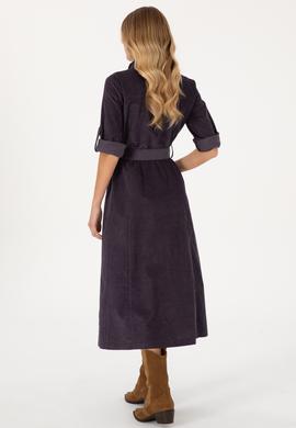 Kadın Mürdüm Dokuma Elbise - 50308622007