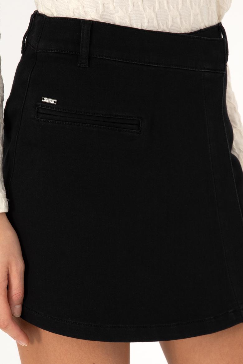 Kadın Siyah Jean Şort Etek - 50309327014