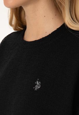 Kadın Siyah Bisiklet Yaka Sweatshirt - 50309052007