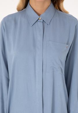 Kadın Açık Mavi Dokuma Elbise - 50317615023