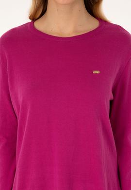 Kadın Pembe Bisiklet Yaka Basic Kazak - 50313579062