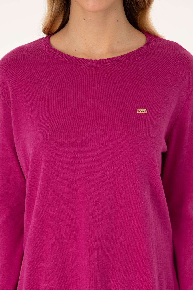 Kadın Pembe Bisiklet Yaka Basic Kazak - 50313579062