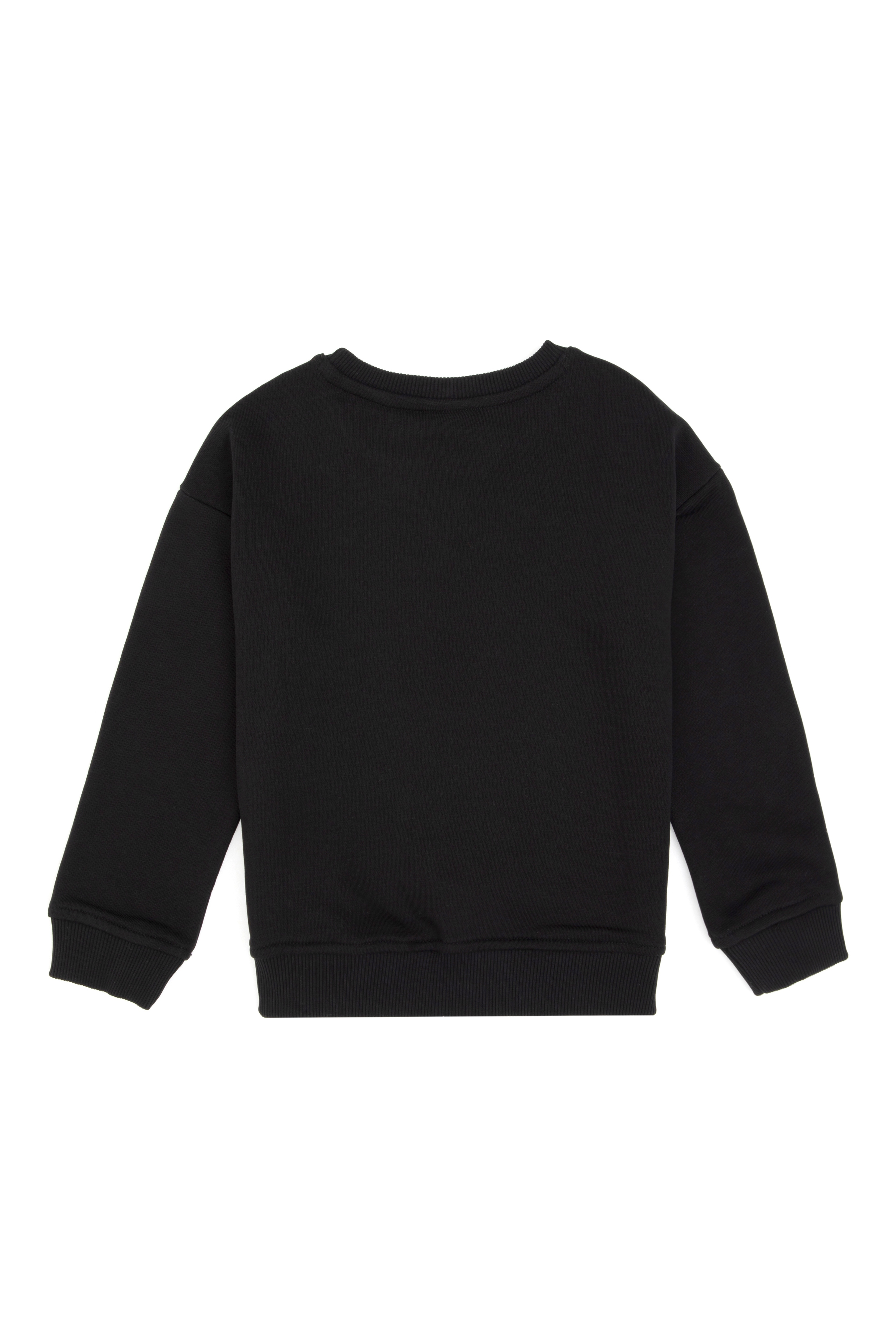 Erkek Çocuk Siyah Bisiklet Yaka Basic Sweatshirt