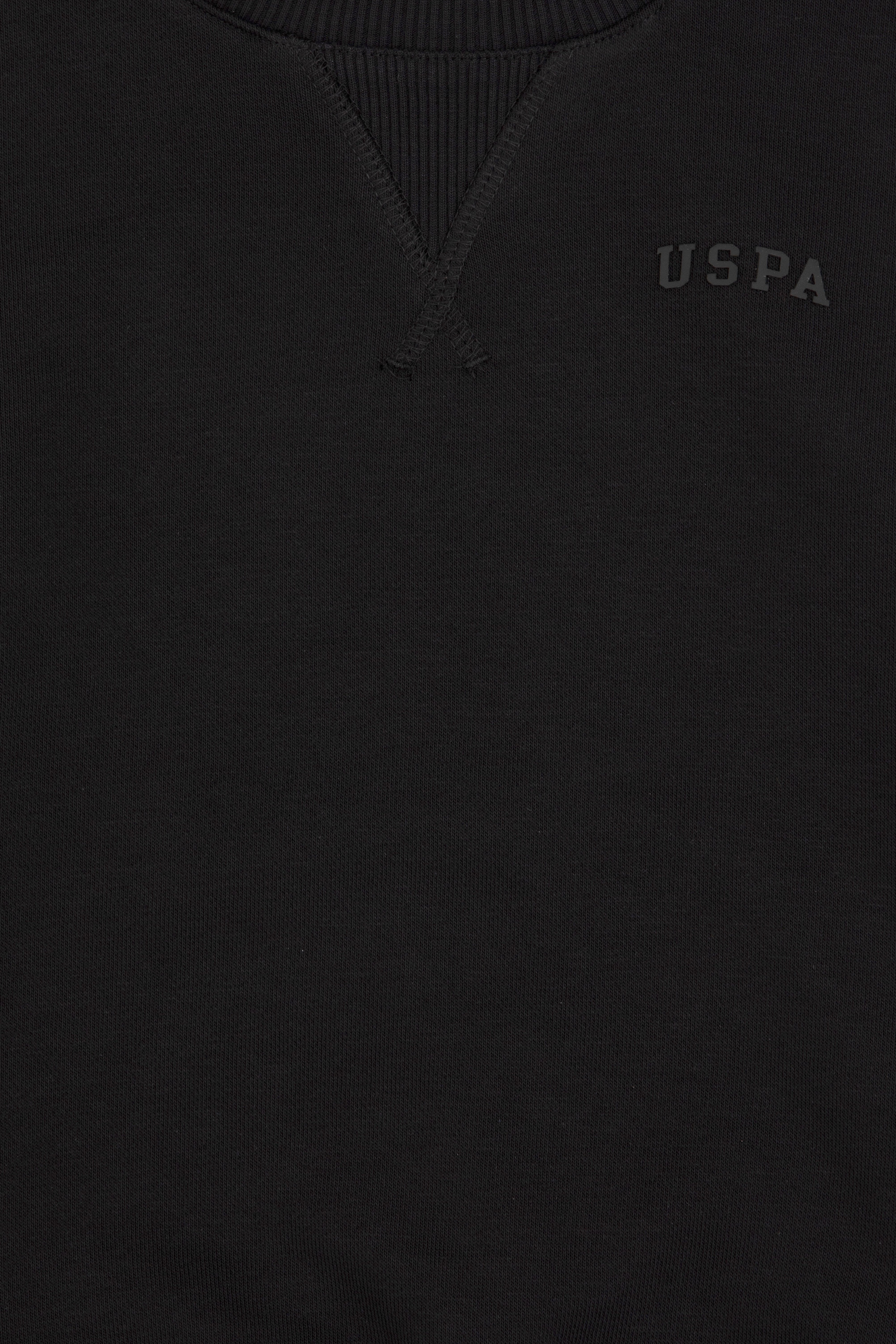Erkek Çocuk Siyah Bisiklet Yaka Basic Sweatshirt - Image 4