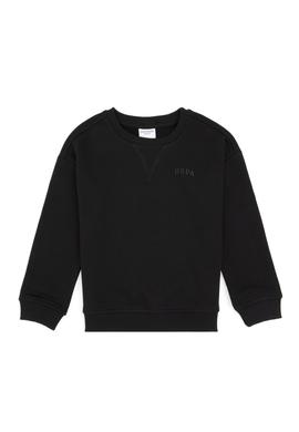 Erkek Çocuk Siyah Bisiklet Yaka Basic Sweatshirt - 50313829012