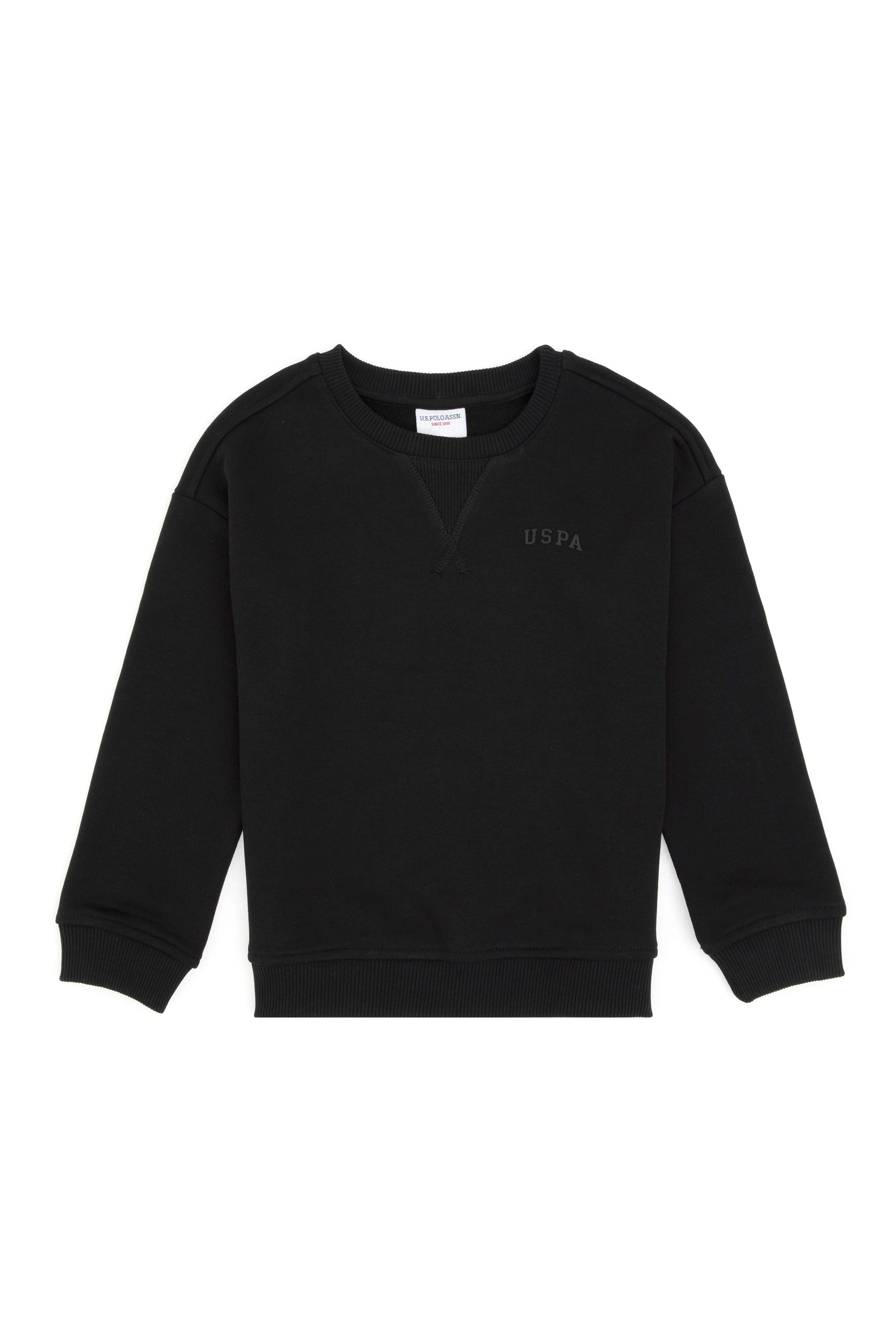 Erkek Çocuk Siyah Bisiklet Yaka Basic Sweatshirt