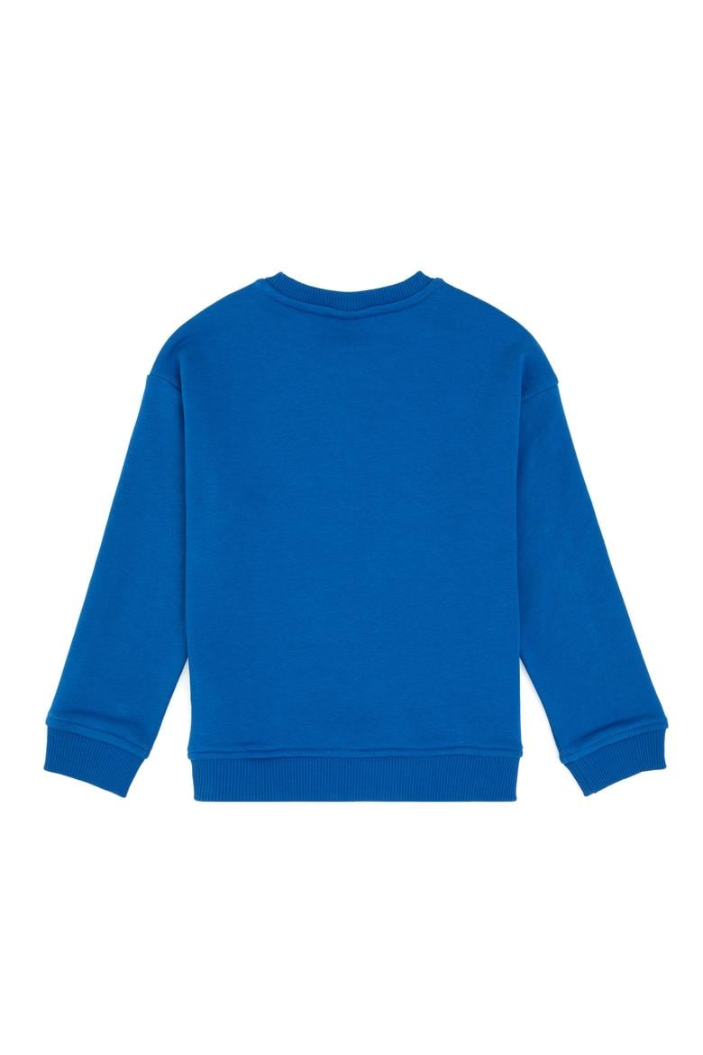 Erkek Çocuk Saks Bisiklet Yaka Basic Sweatshirt - 50313829148