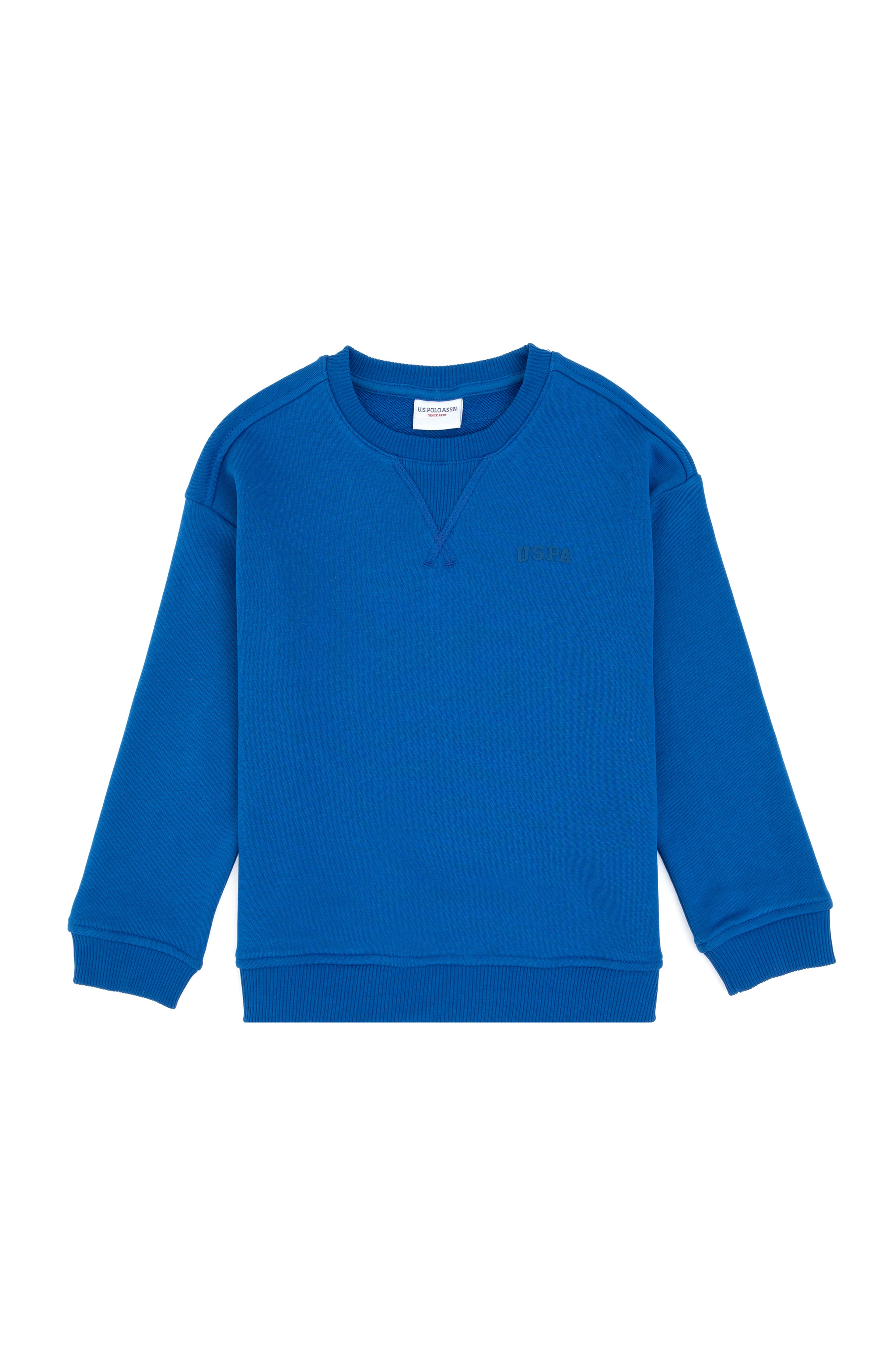 Erkek Çocuk Saks Bisiklet Yaka Basic Sweatshirt - Image 2