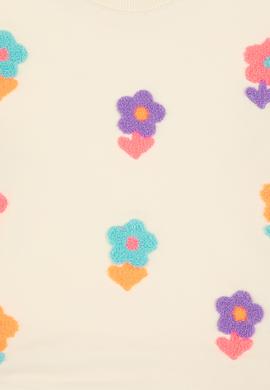 Kız Çocuk Bisiklet Yaka Krem Sweatshirt - 50314280001