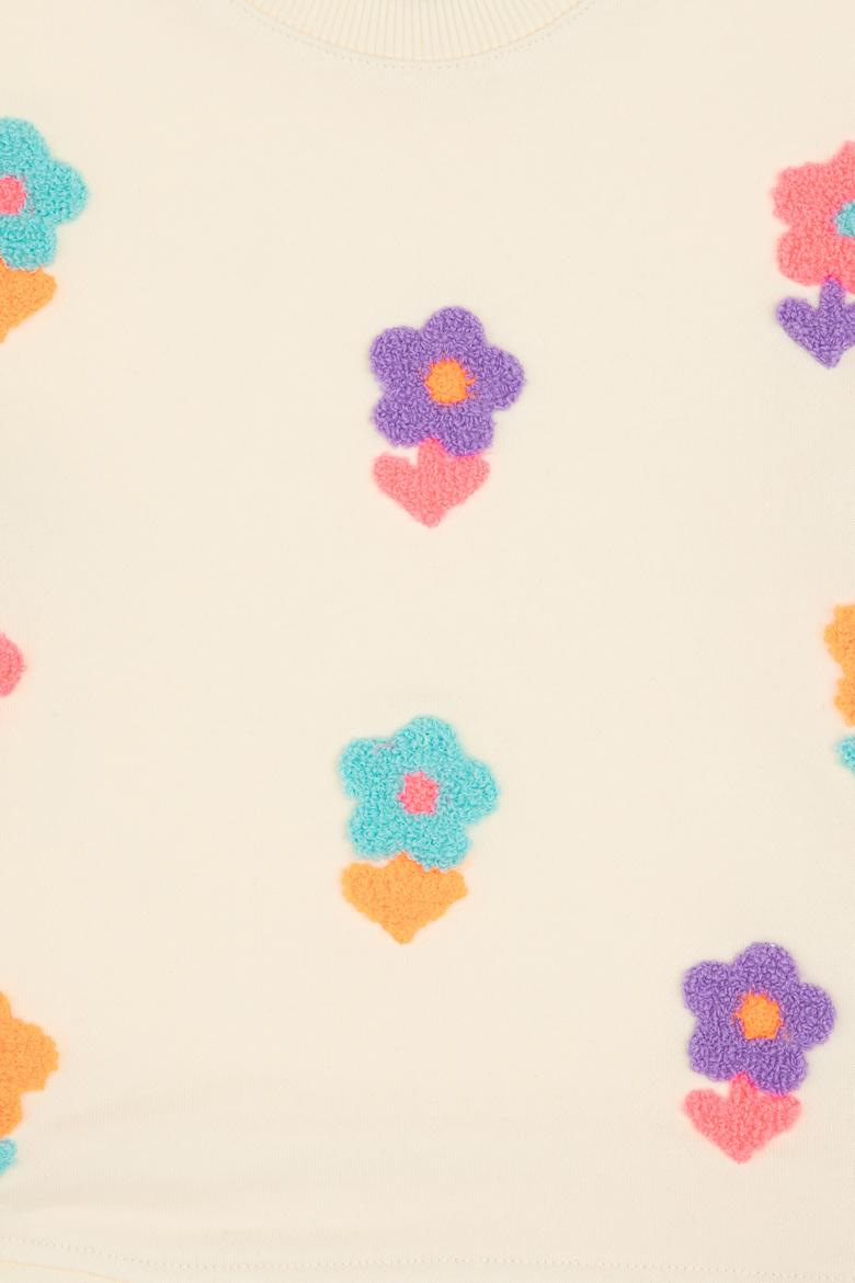 Kız Çocuk Bisiklet Yaka Krem Sweatshirt - 50314280001