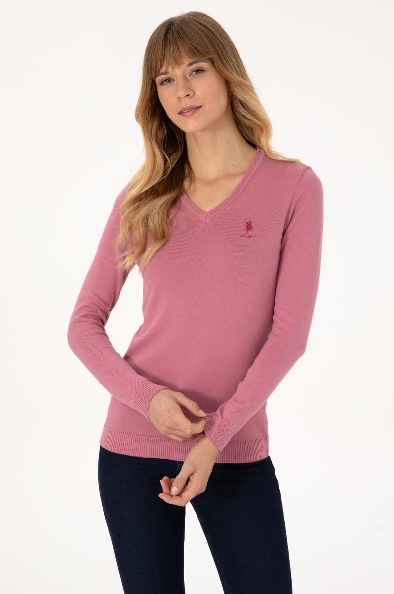 Kadın Pembe Basic Kazak