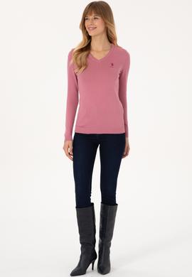 Kadın Pembe Basic Kazak - 50307712083