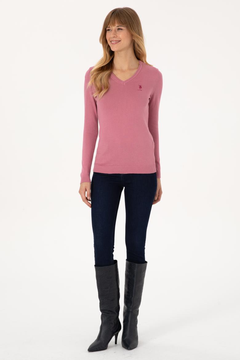 Kadın Pembe Basic Kazak - 50307712083