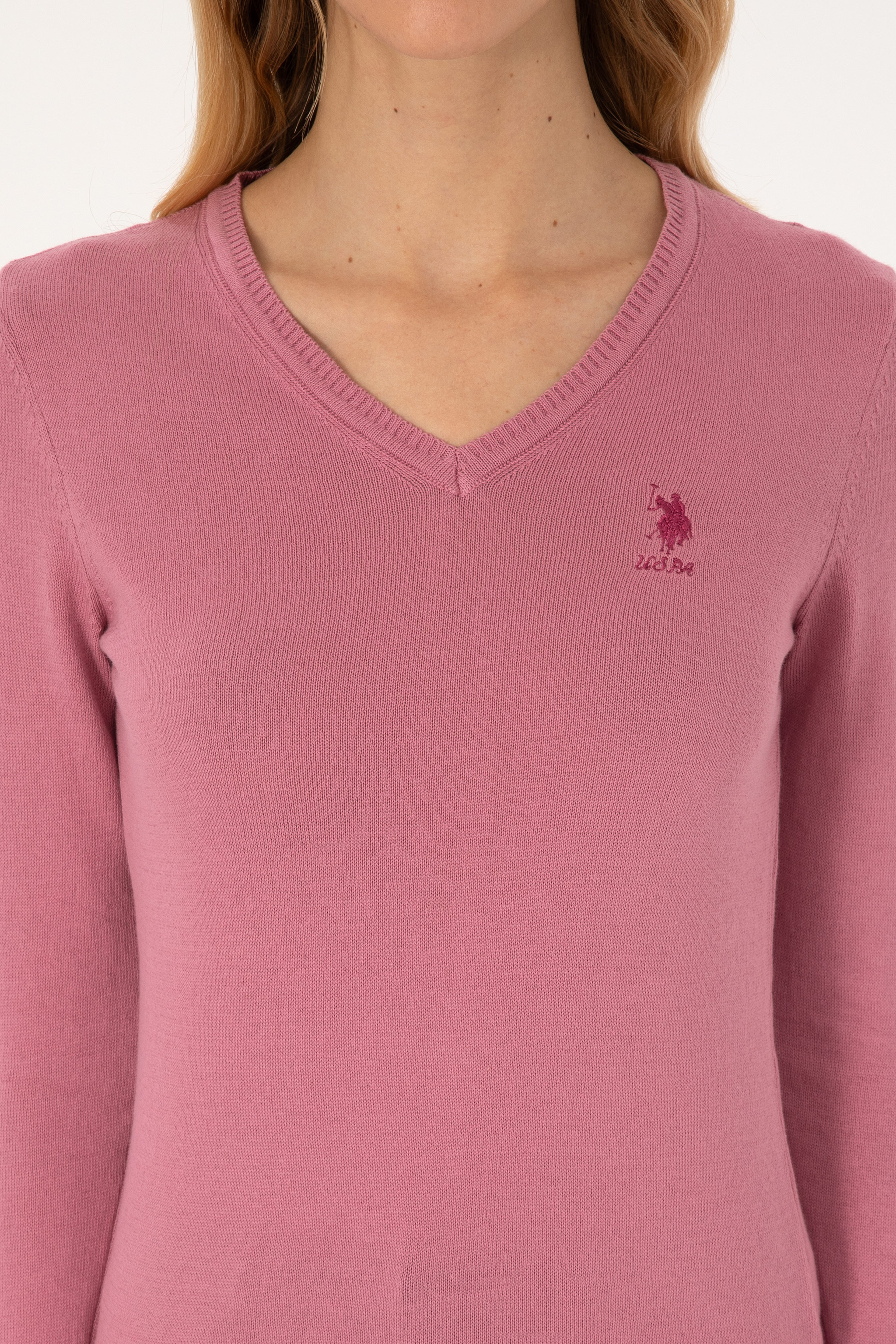 Kadın Pembe Basic Kazak - Image 6