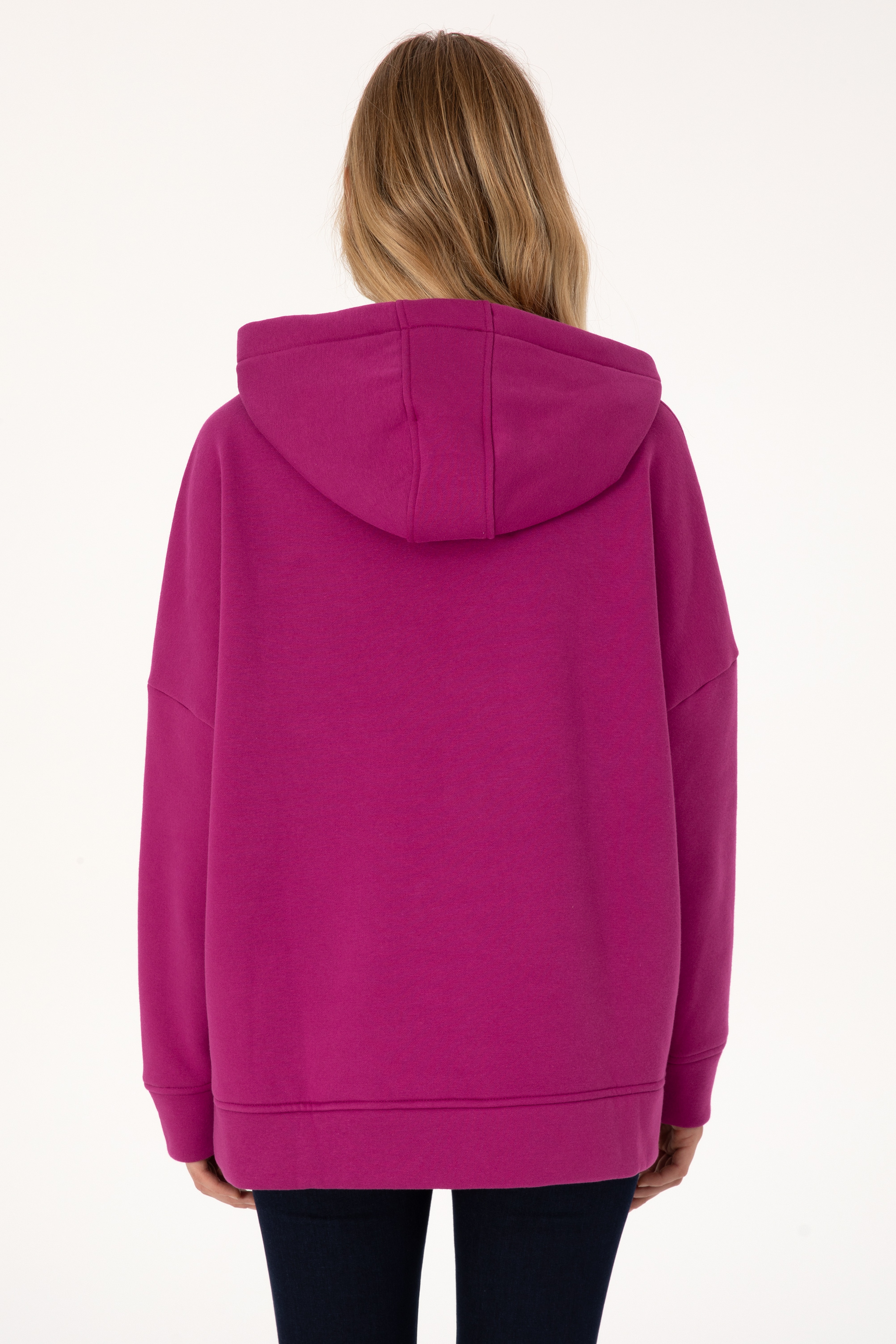 Kadın Fuşya Sweatshirt - Image 5