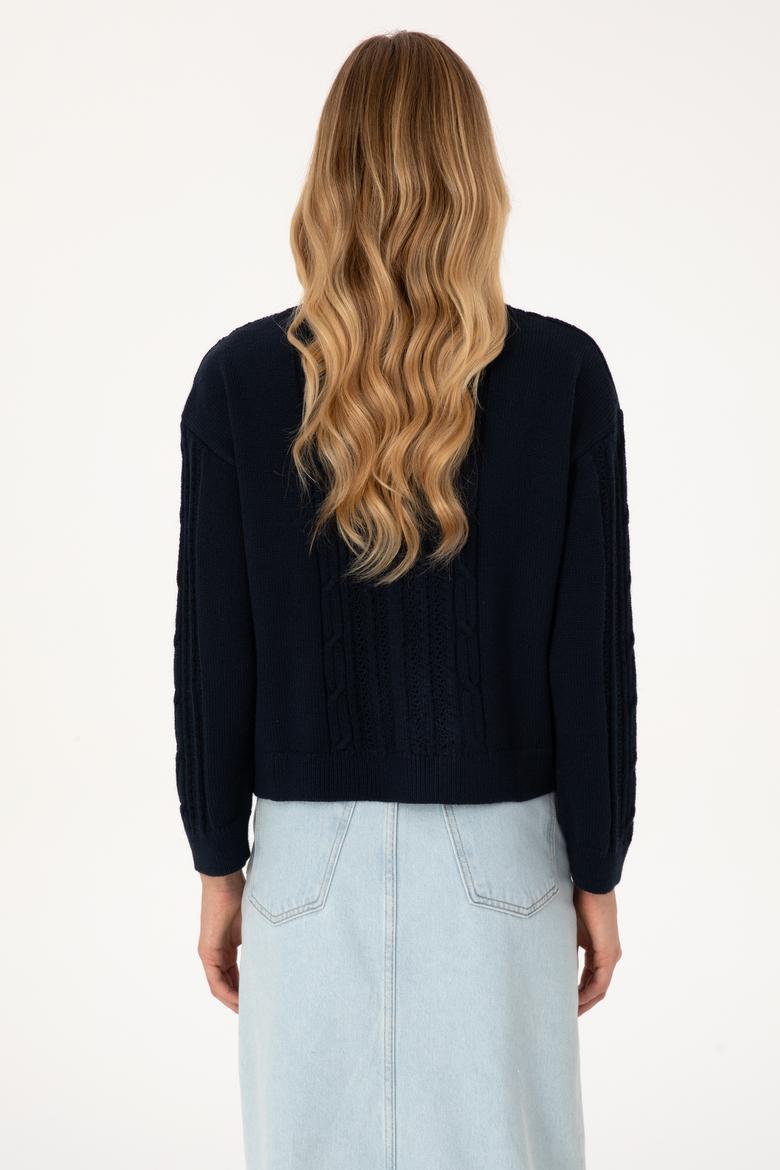 Kadın Açık Lacivert Triko Hırka - 50309657020